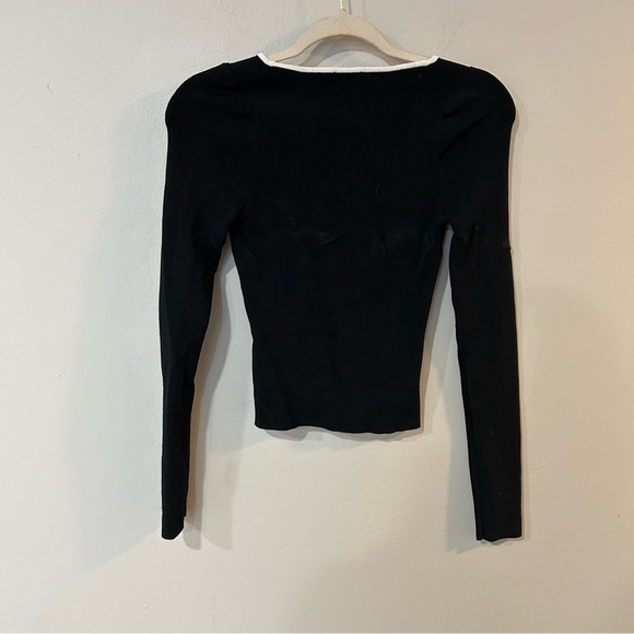 Express Body Contour Black White Button Down Classy Cardigan Women’s Size XS - Picture 4 of 5